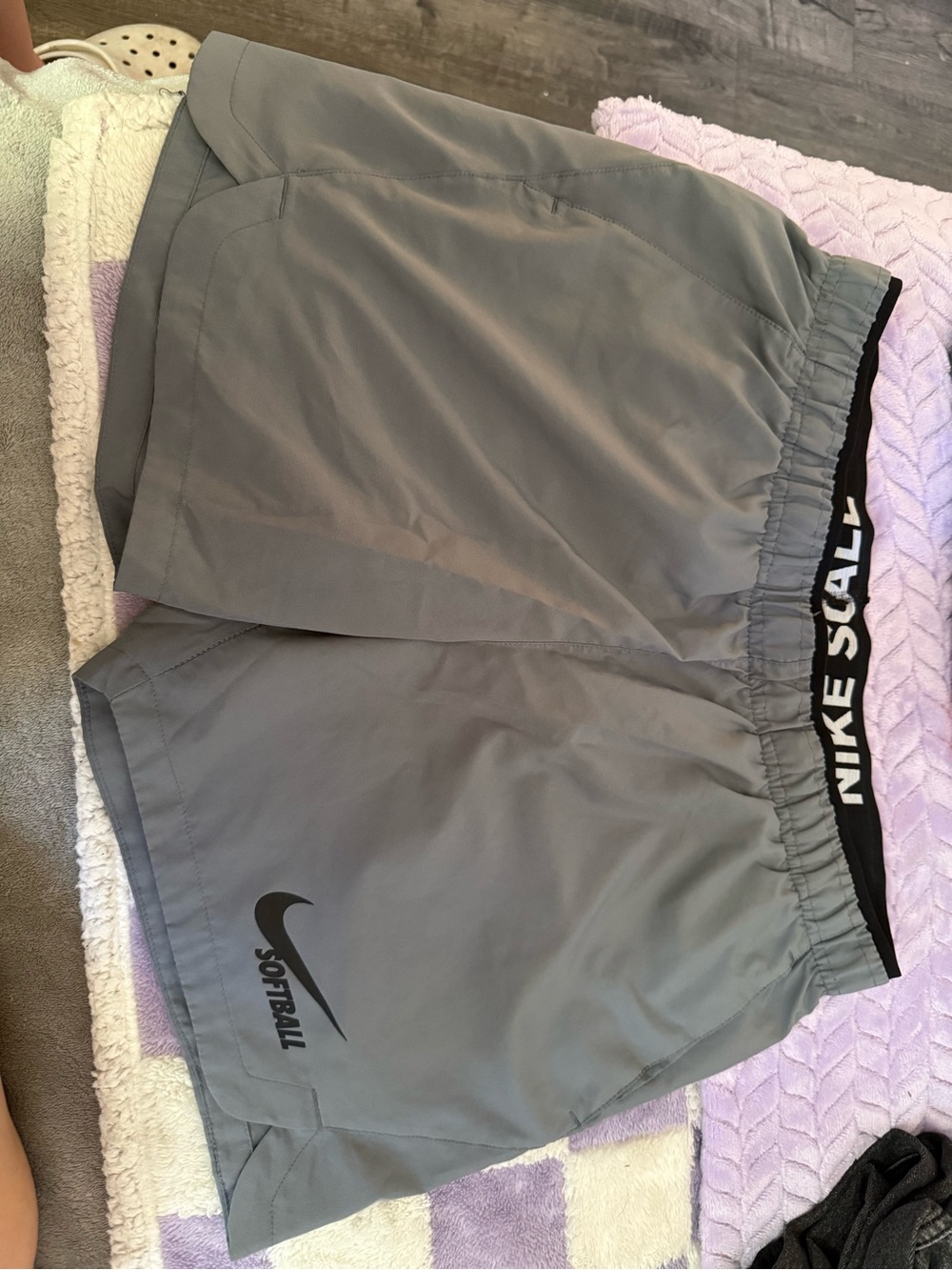 Nike Gray Athletic Shorts with Swoosh